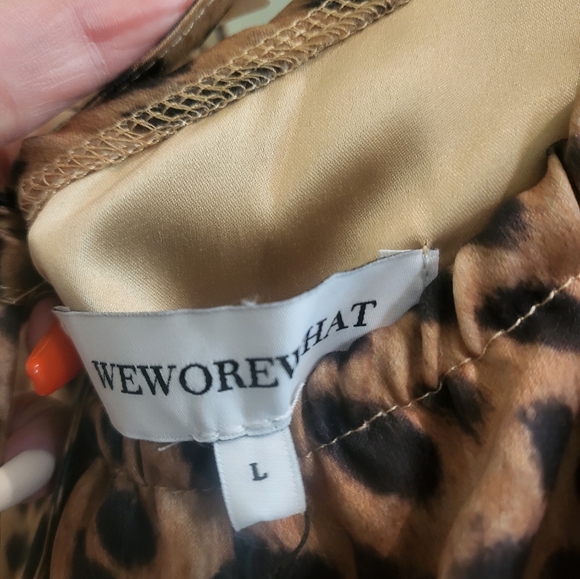 WeWoreWhat Cut Out Satin Leopard Animal Print Midi Dress - Picture 7 of 7